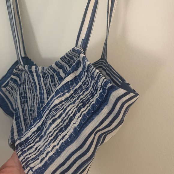 band of gypsies stripe crop top blue and white size large - Picture 9 of 10